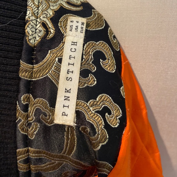 Pink Stitch Brocade Baroque Bomber Jacket - Picture 5 of 5